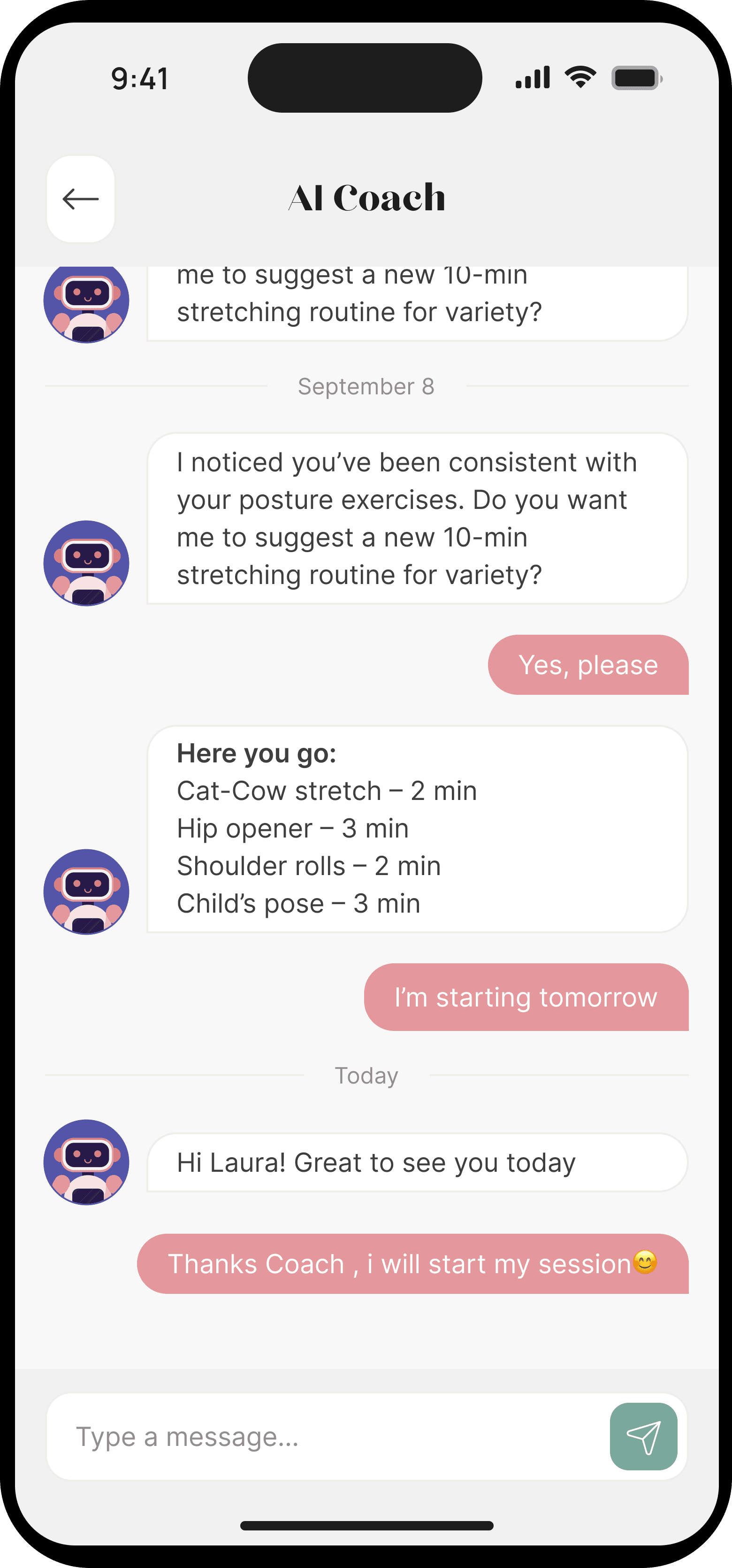 Un coach IA bienveillant, toujours là pour toi